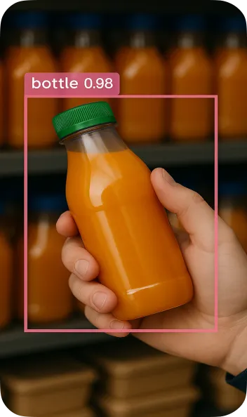 The bottle is in the frame